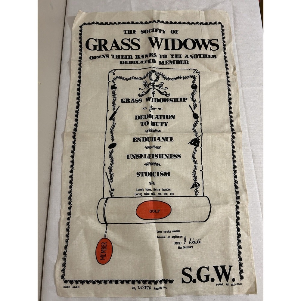 Ulster Weavers  Irish‎ Linen Tea Towel Golf Grass Widows NWOT